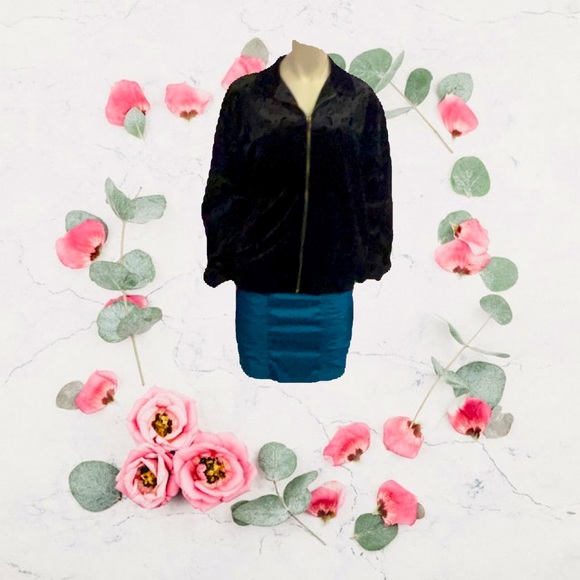 TEDDI VELVET DAMASK FULL ZIPPER TRACK JACKET ELASTIC WAISTBAND AND CUFFS SIZE M - Picture 1 of 10